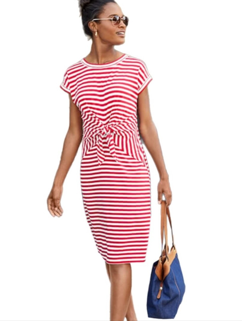 Liz Claiborne Striped Jersey Dress Size Large